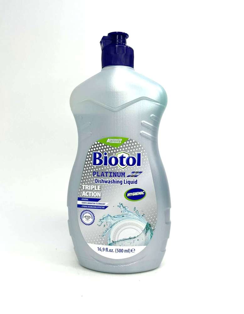 Biotol - ბიოტოლი,  ჭურჭლის სარეცხი სითხე, 500 მლ. პლატინიუმი.