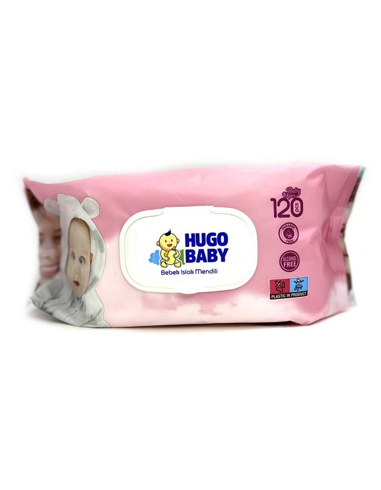 Hugo Baby - ჰუგო ბეიბი, სველი ხელსახოცი, საბავშვო, 120 ცალი