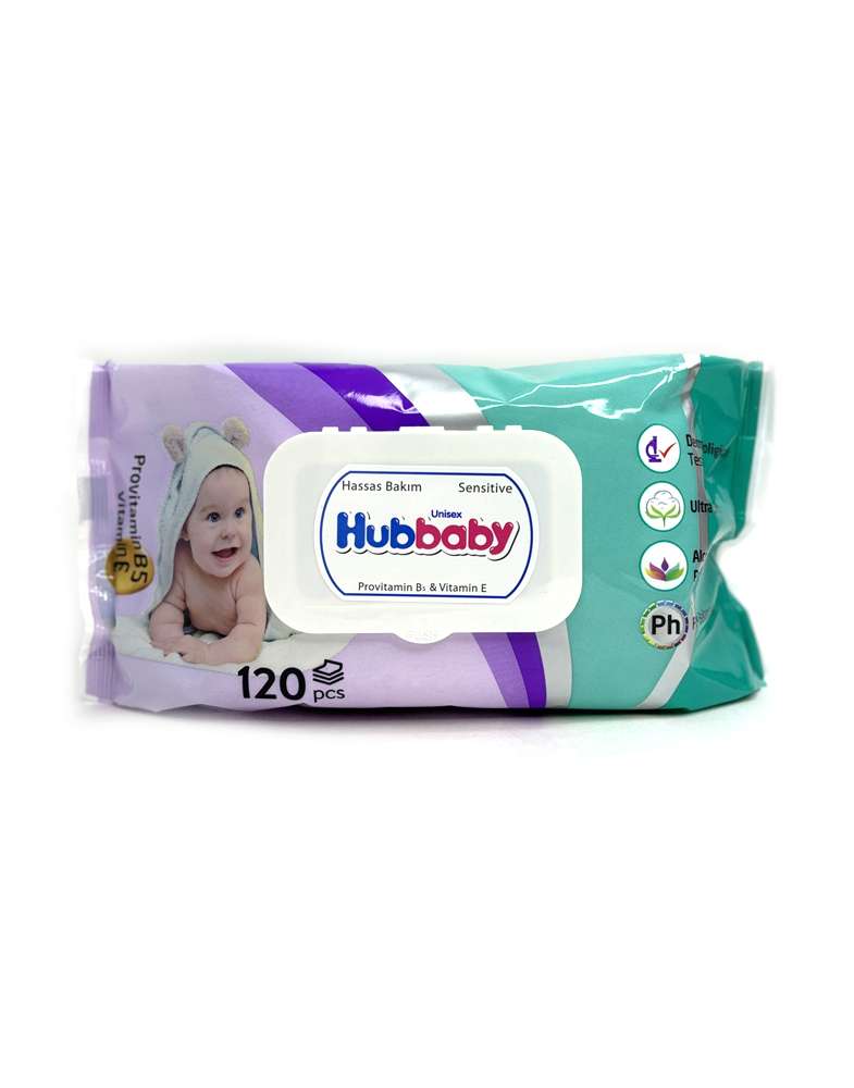 Hubbaby - ჰაბ ბეიბი, სველი ხელსახოცი, საბავშვო, 120 ცალი
