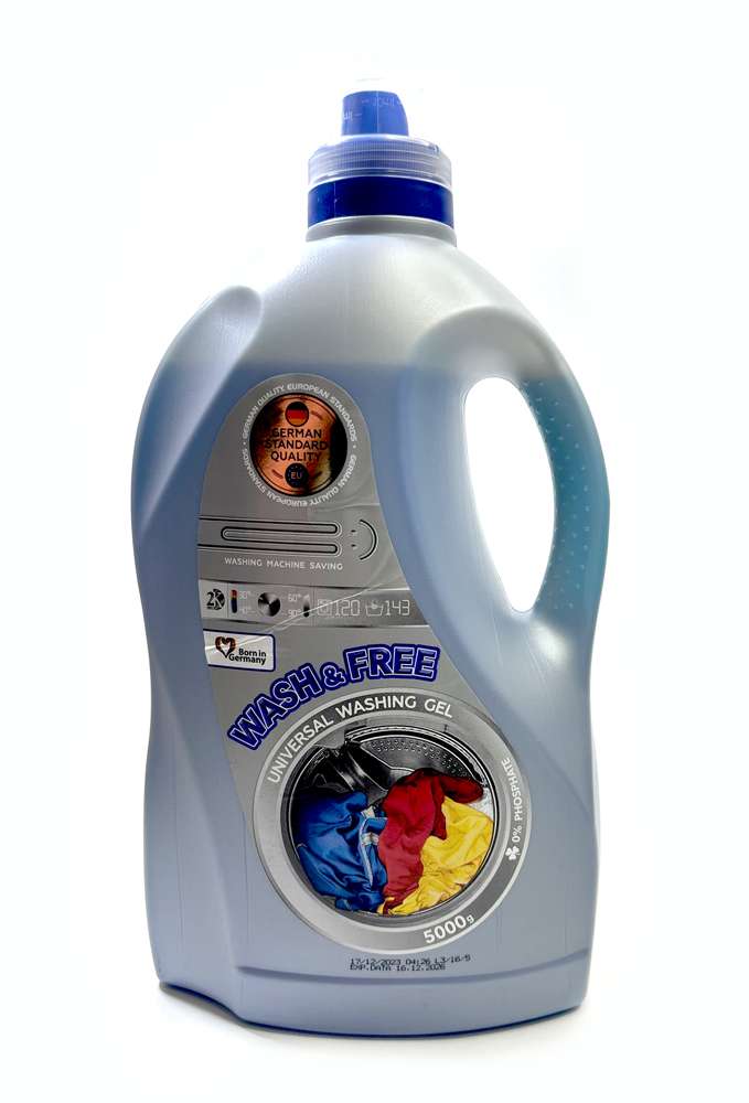 Wash & Free - ვოშ ენდ ფრი, სარეცხი სითხე, უნივერსალი, 5 ლ