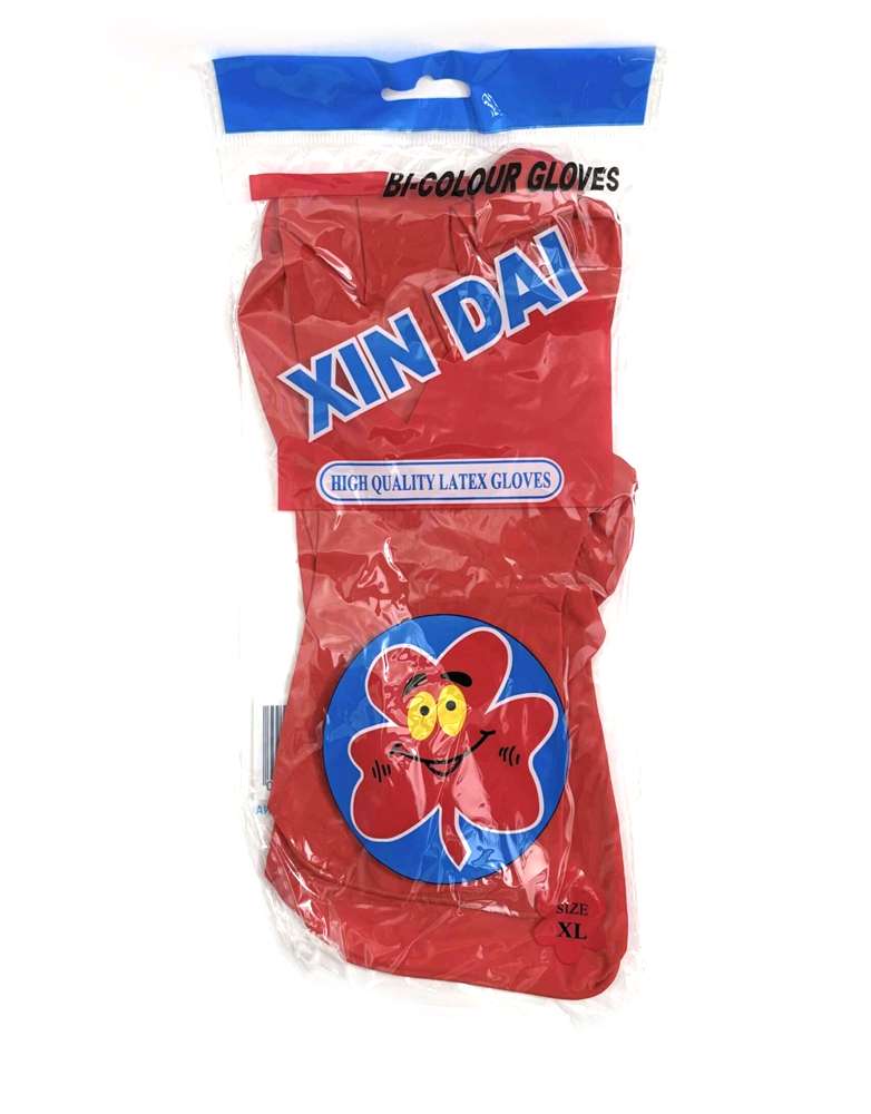 რეზინის ხელთათმანი, წითელი, XL