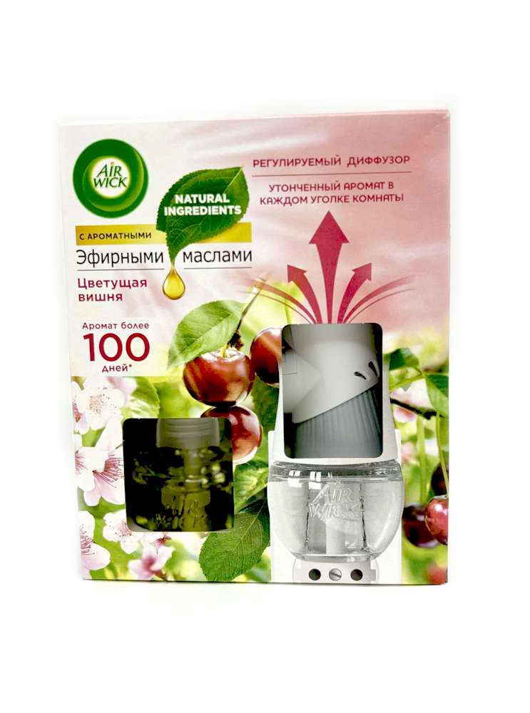 Airwick - აირვიქ, ჰაერის გამწმენდი ზეთის დიფუზორი, ალუბლის ყვავილები, 19 მლ