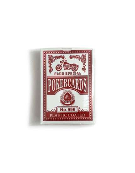 პოკერის სათამაშო პლასტიკური კარტი, წითელი შეფუთვით