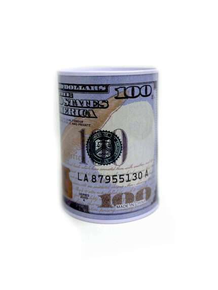 ყულაბა მეტალის - დოლარის პრინტით