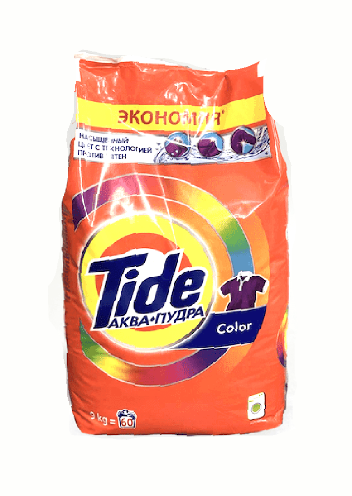 Tide - ტაიდი, სარეცხი ფხვნილი, ფერადი ქსოვილების, 9 კგ