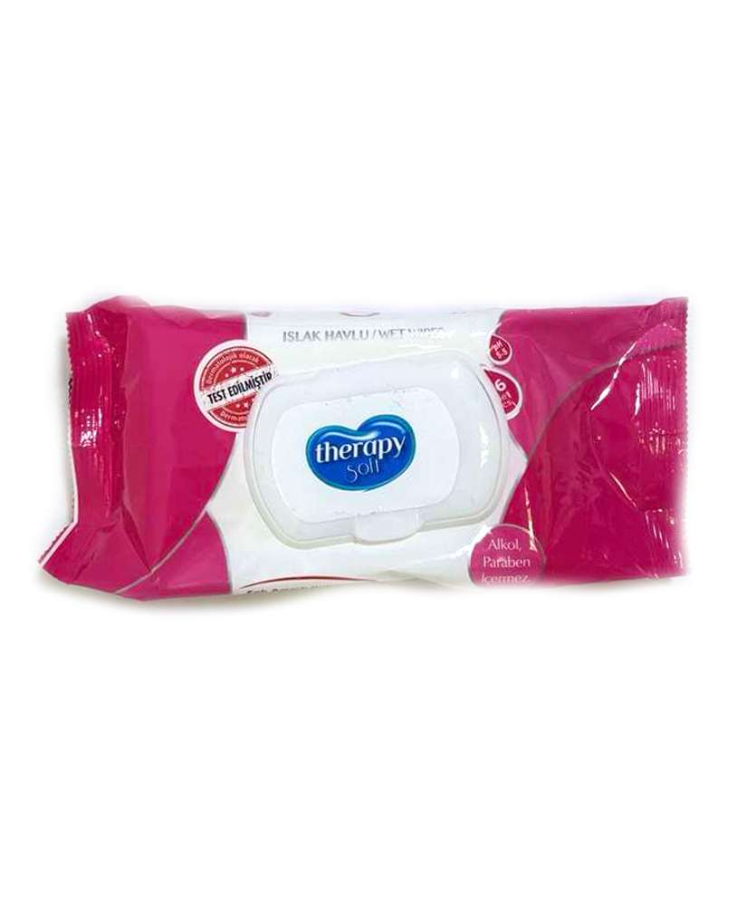 Therapy Soft – თერაპი სოფტ, სველი ხელსახოცები, ალკოჰოლისა და პარაბენის გარეშე, 60 ც.