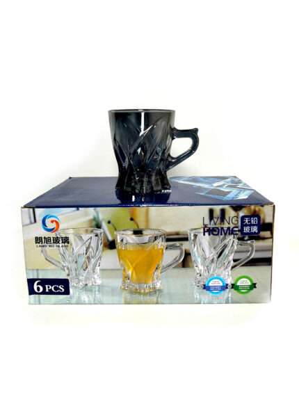 ჩაის ჭიქა ყურიანი ორნამენტებით 6ც