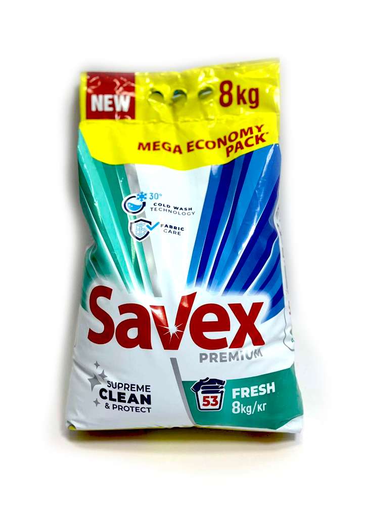 Savex - სავექს, სარეცხი ფხვნილი, პრემიუმი, ფერადი, 8 კგ