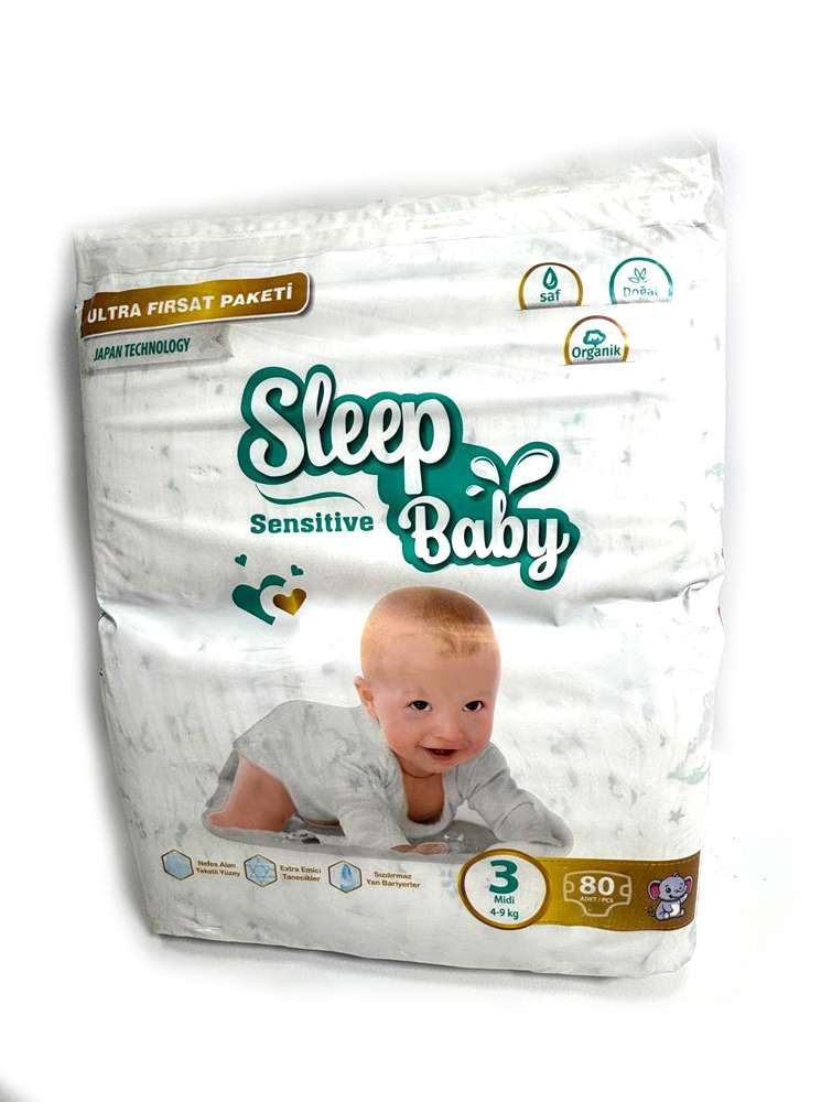 პამპერსი სლიფი SLEEP BABY DIAPERS MIDI(3) 80 PCS*4