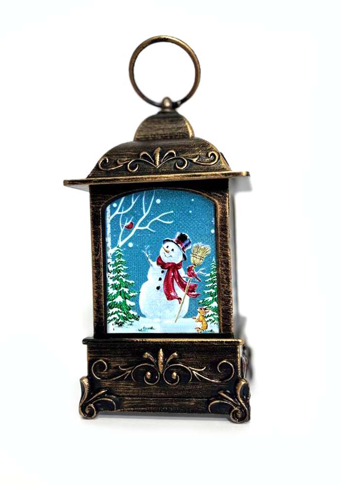 ნაძვის ხის დეკორი კოლბა -თოვლის კაცი და ჩიტები