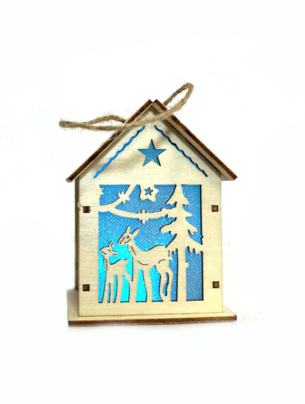 ნაძვის ხის სათამაშო, სახლი ირმებით