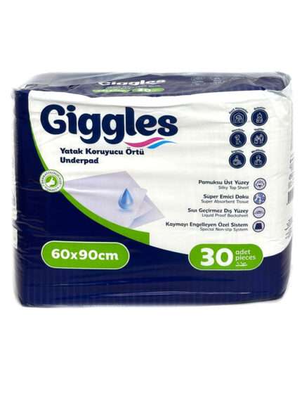 Giggles საწოლის დამცავი ერთჯერადი საფენი 60x90 სმ – 30 ცალი