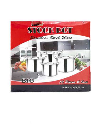 Stock Pot-ის უჟანგავი ფოლადის 4-ნაწილიანი ქვაბების ნაკრები