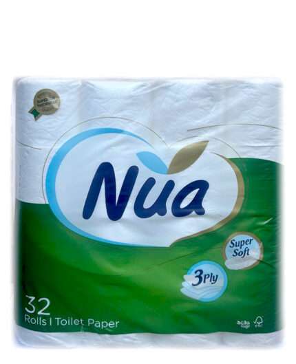 Nua 3-შრიანი ტუალეტის ქაღალდი (32 რულონი)